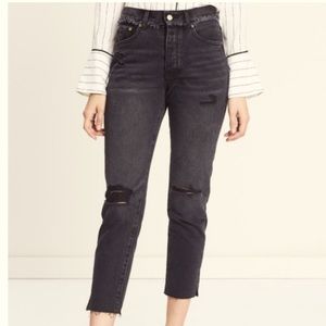 Free People Neon Blonde high rise siren mum jeans button fly black - size 27